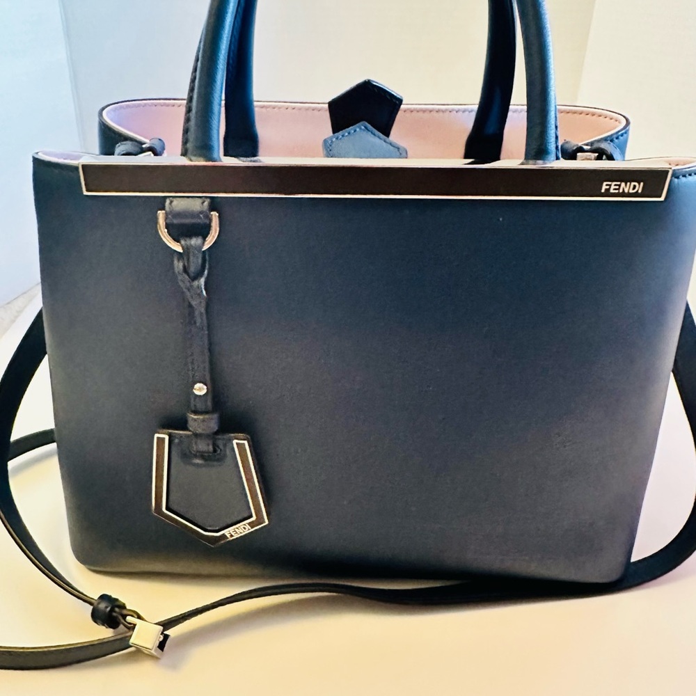 #290 Like New Fendi Black Satchel with Minimalist Design